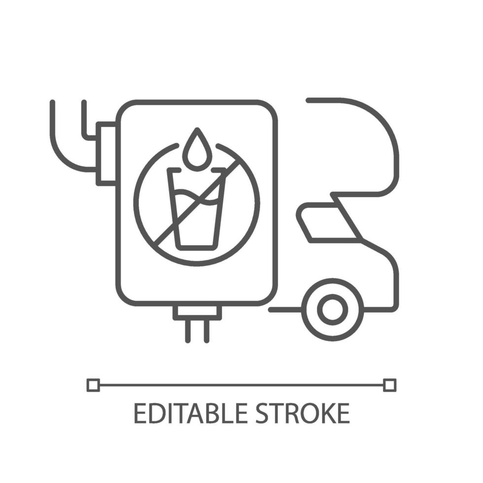 RV wastewater tanks linear icon vector