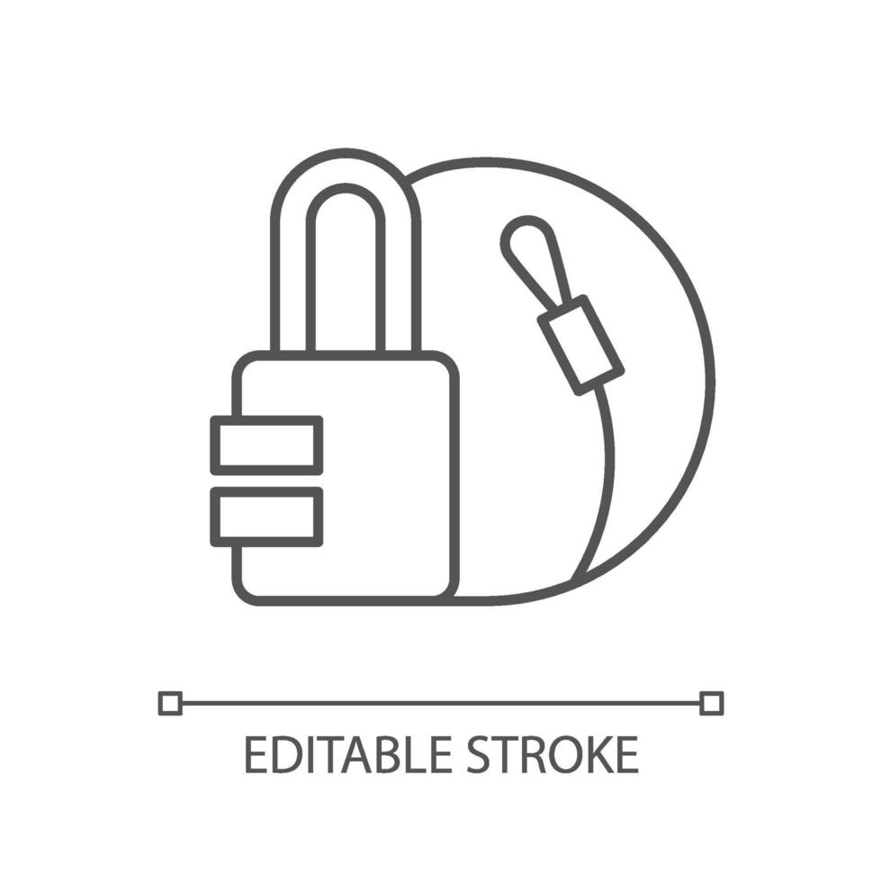 Travel padlock linear icon vector