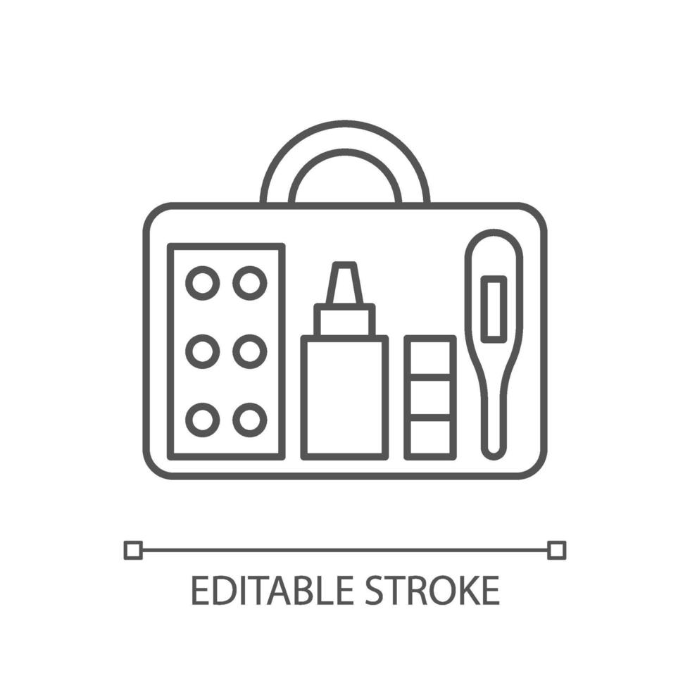 Small first aid kit linear icon vector