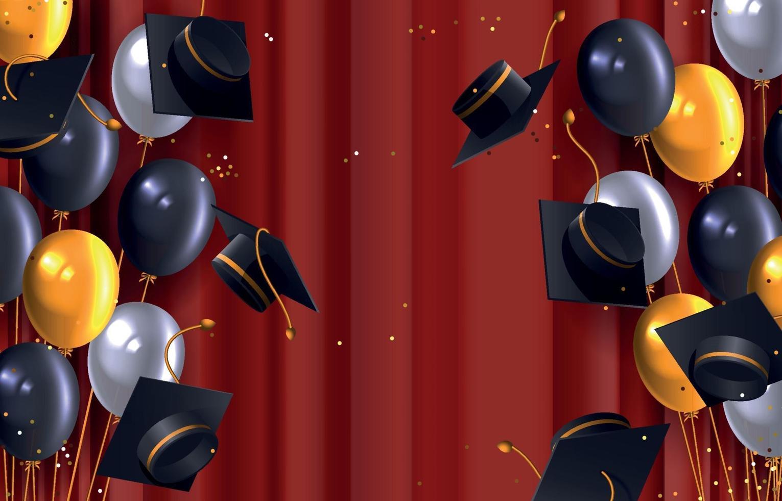 Realistic graduation background vector