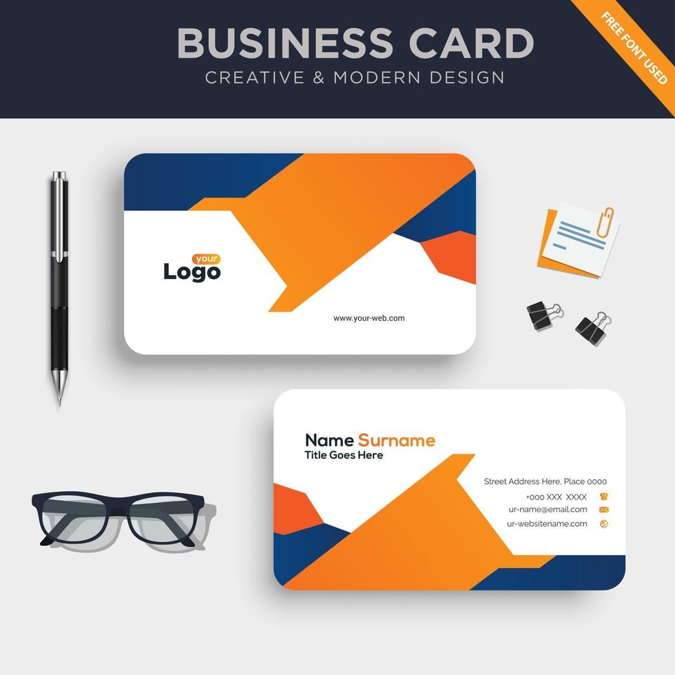 Creative Double sided Business Card Template vector