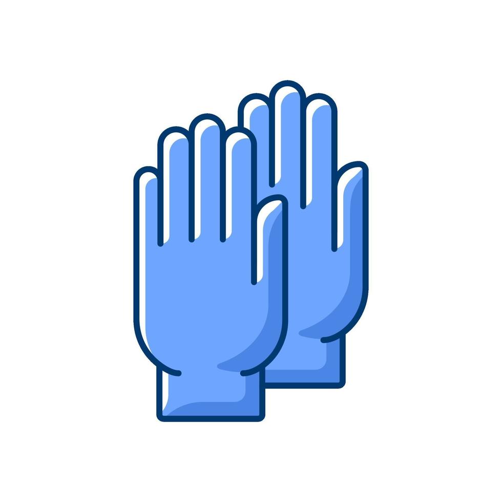 Medical gloves RGB color icon vector