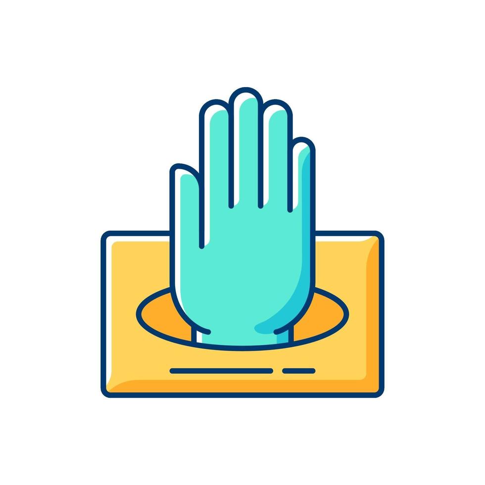 Gloves in box RGB color icon vector