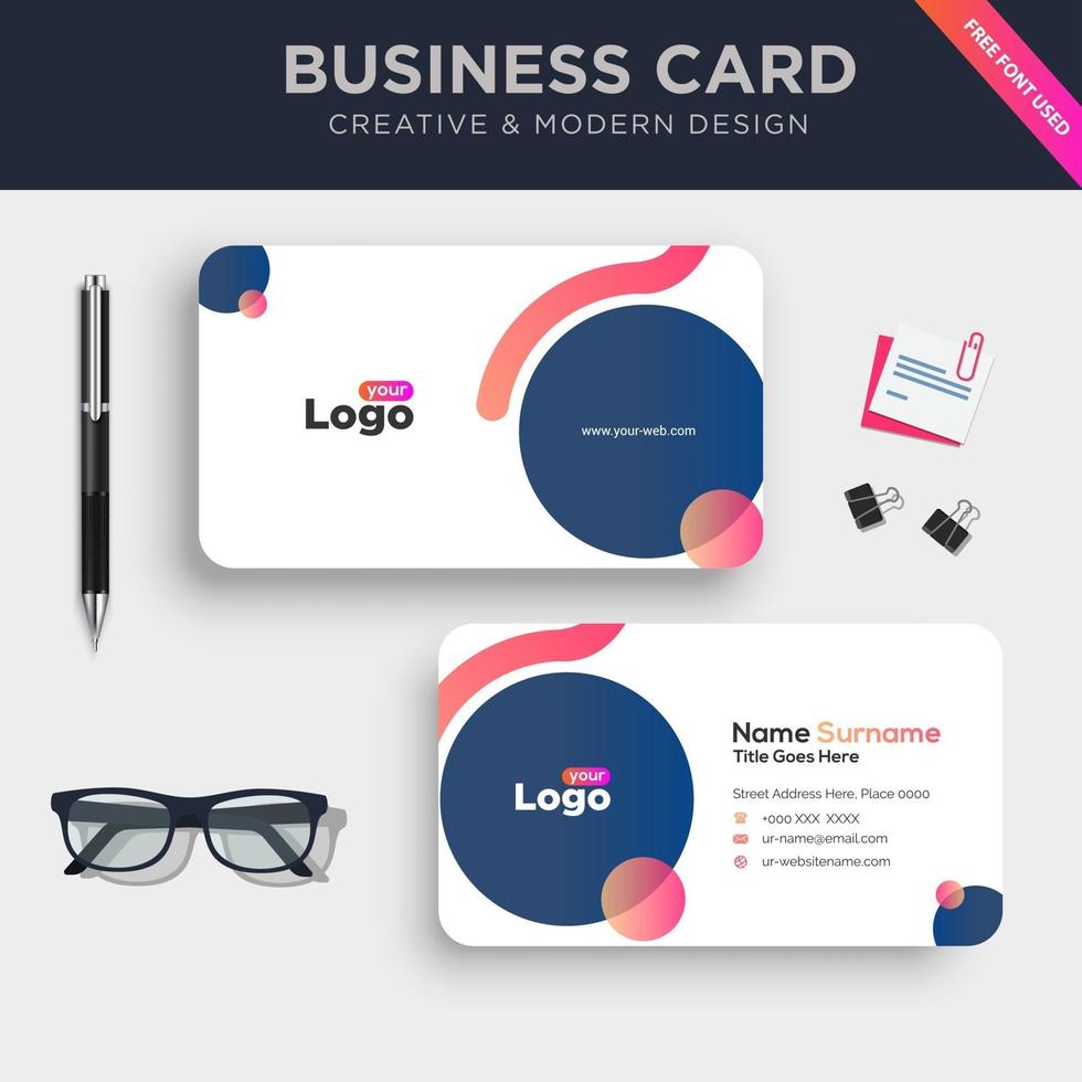 Creative Double sided Business Card Template vector