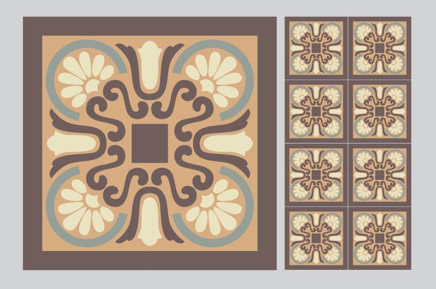 tiles Portuguese patterns antique seamless design in Vector illustration