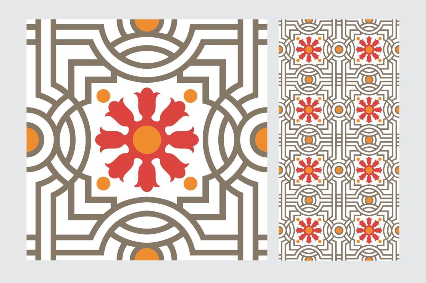 tiles Portuguese patterns antique seamless design in Vector illustration