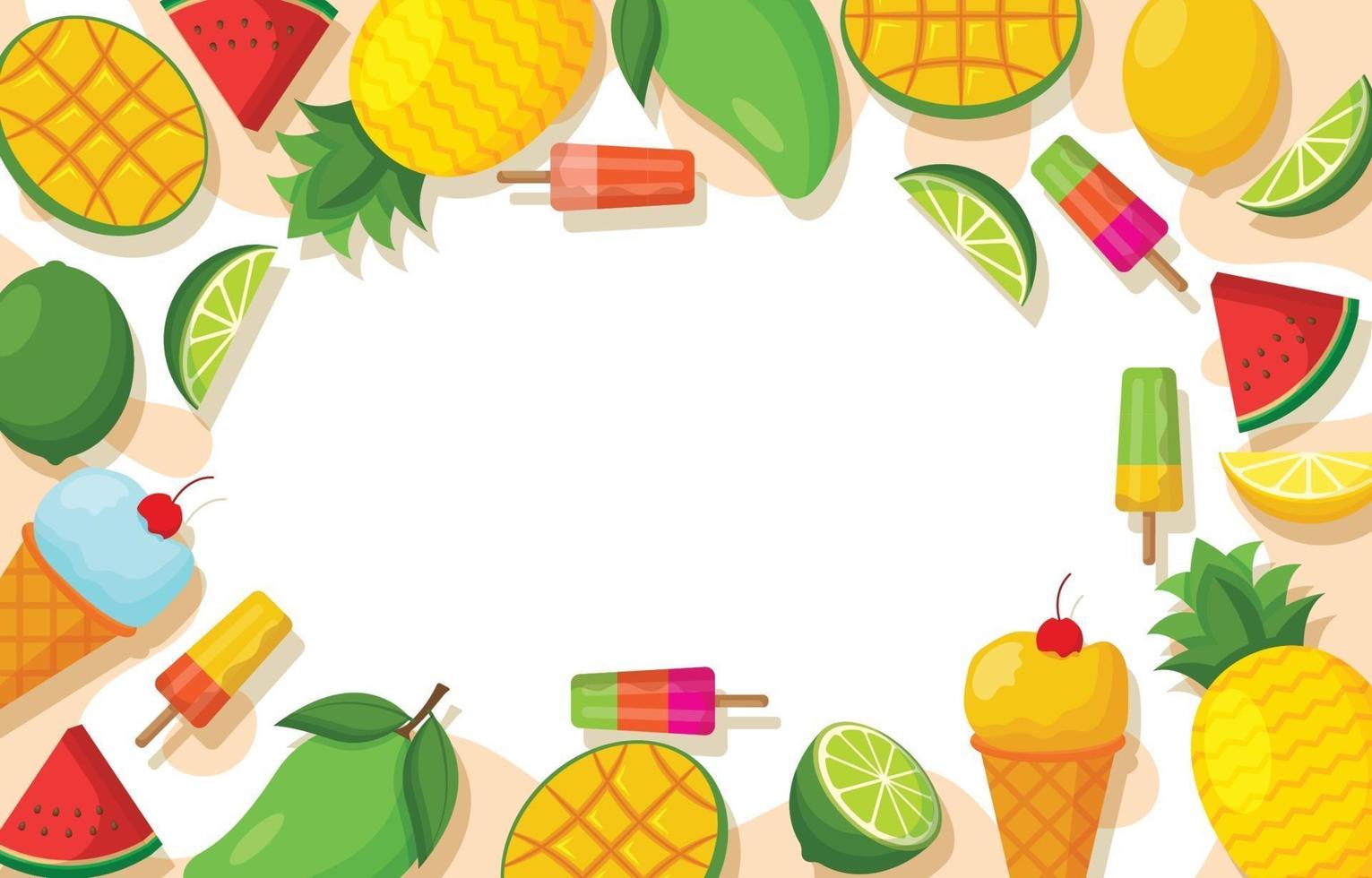 fondo de comida de verano vector