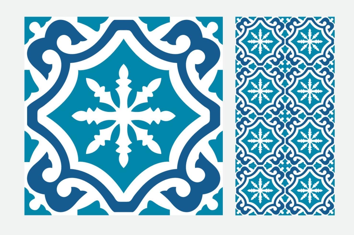 vintage tiles Portuguese patterns antique seamless design in Vector illustration