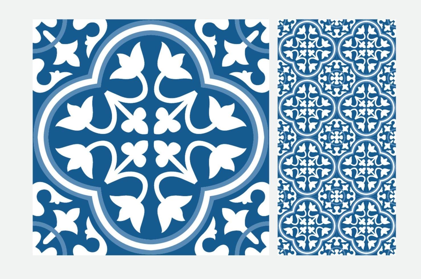 vintage tiles Portuguese patterns antique seamless design in Vector illustration