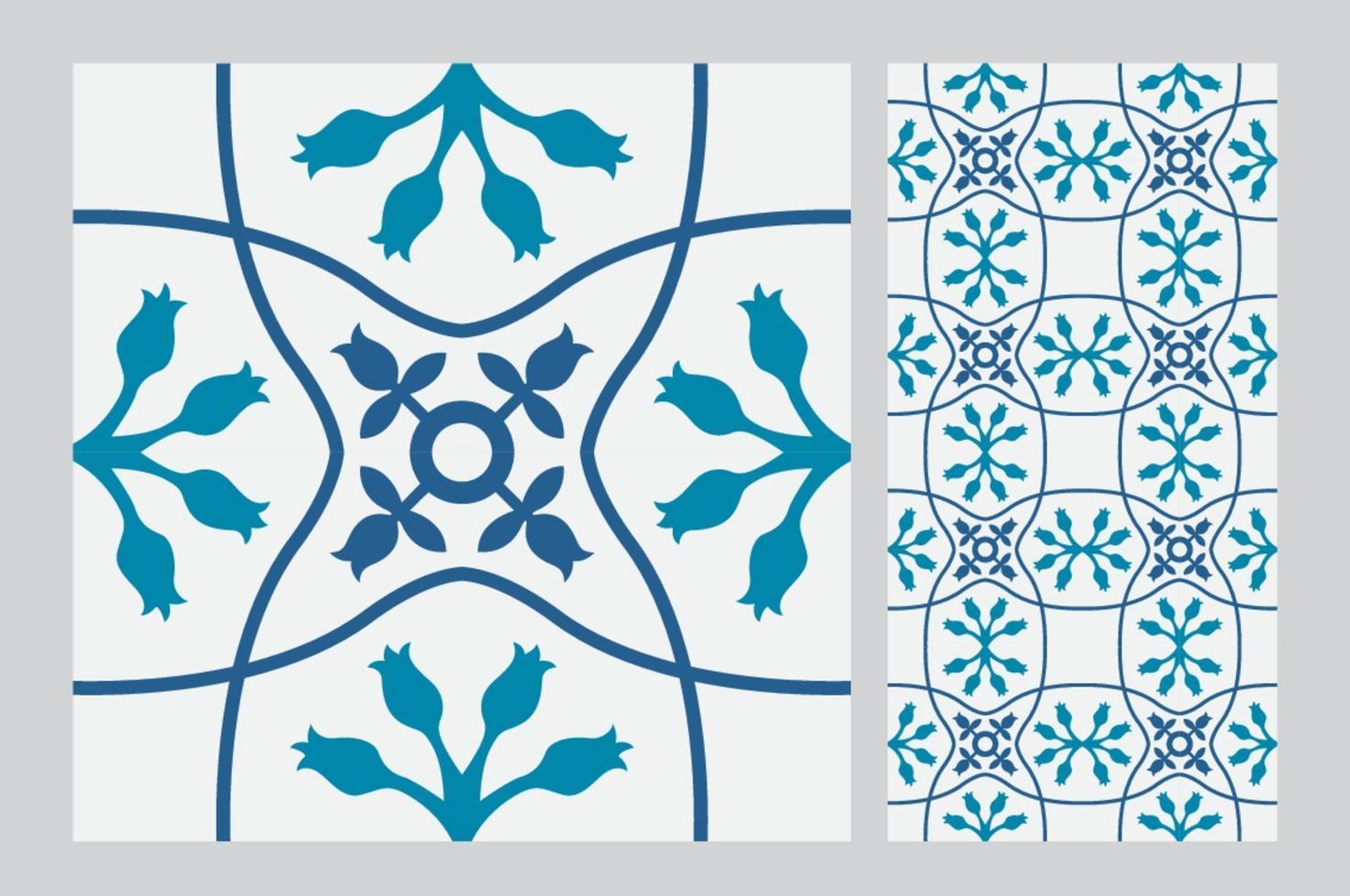 Azulejos antiguos patrones portugueses antiguo diseño sin costuras en la ilustración vectorial vector