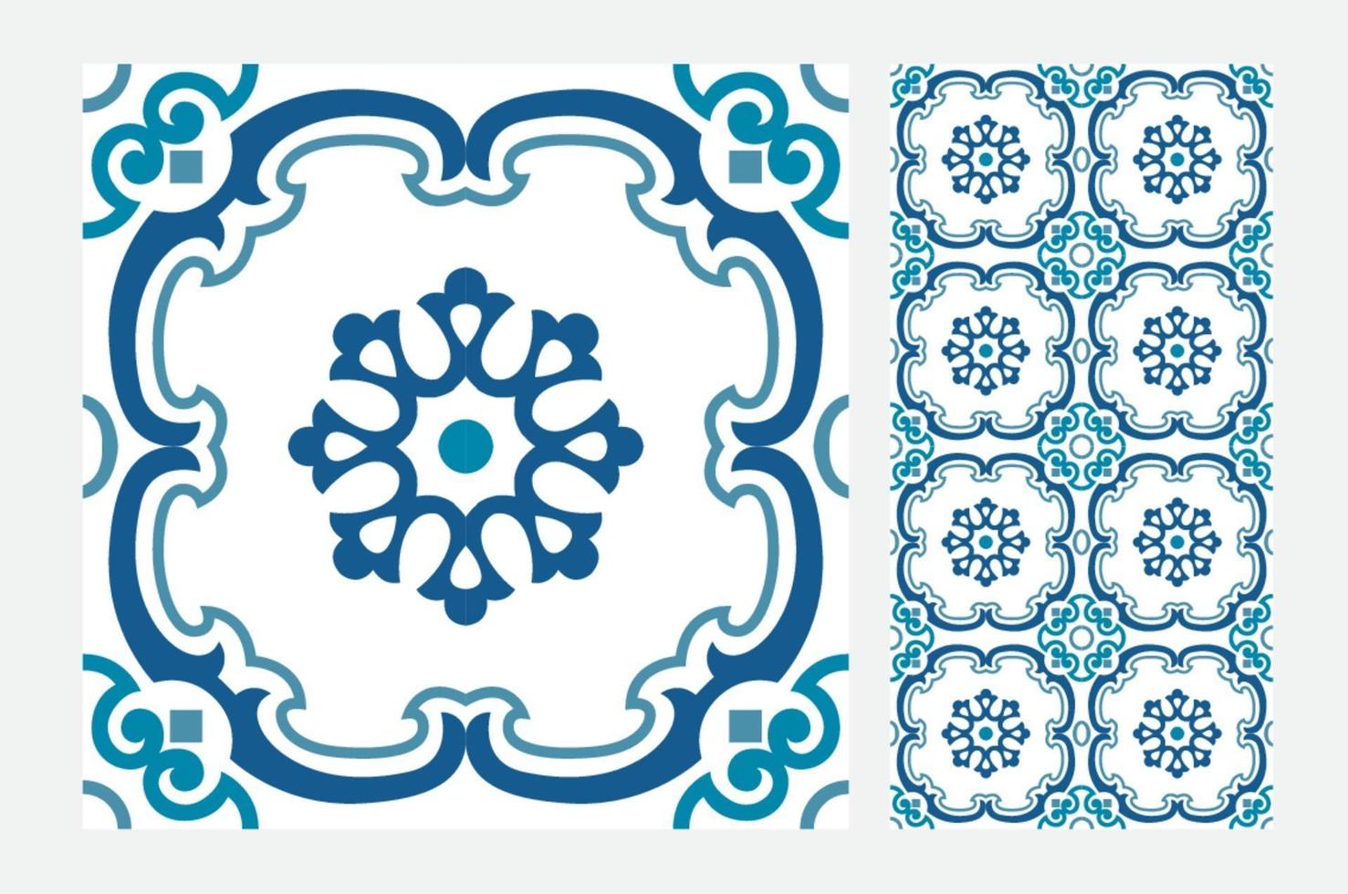 Azulejos antiguos patrones portugueses antiguo diseño sin costuras en la ilustración vectorial vector