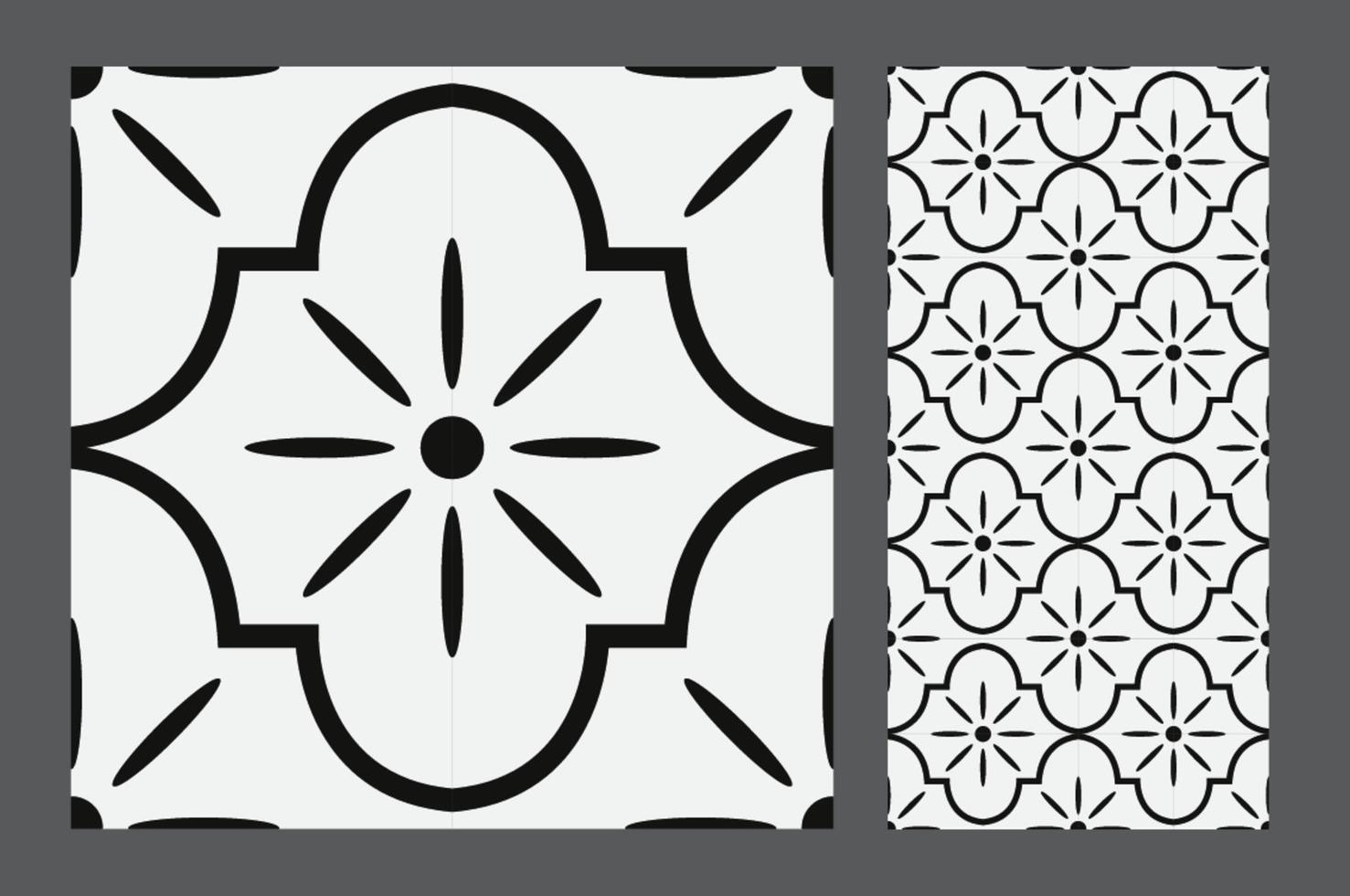 vintage tiles patterns antique seamless design in Vector illustration