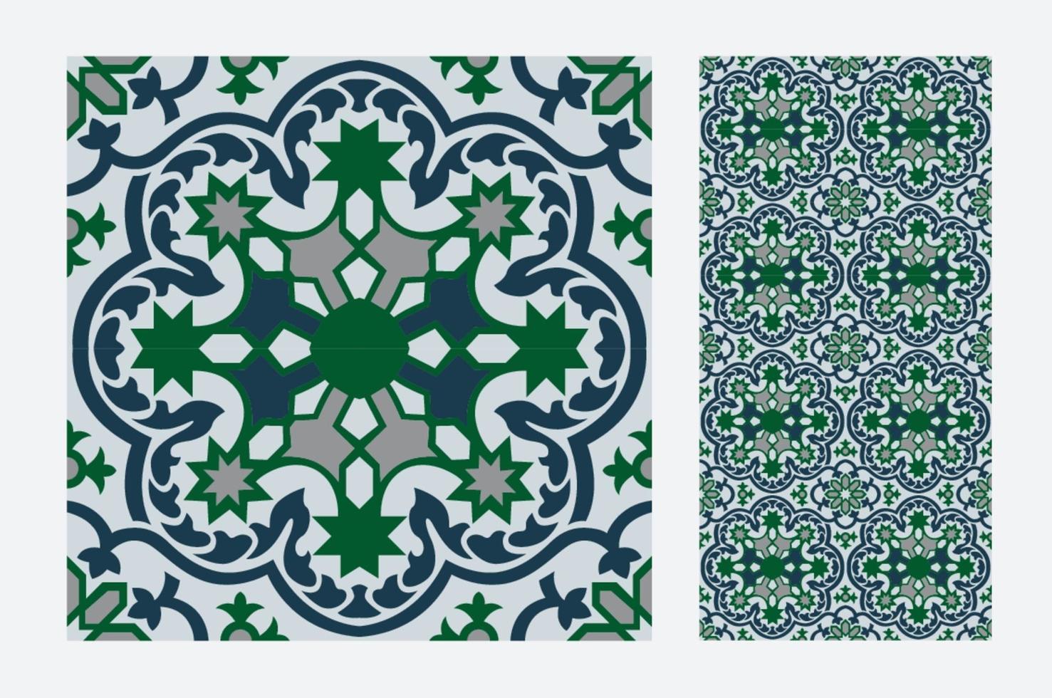 vintage tiles patterns antique seamless design in Vector illustration