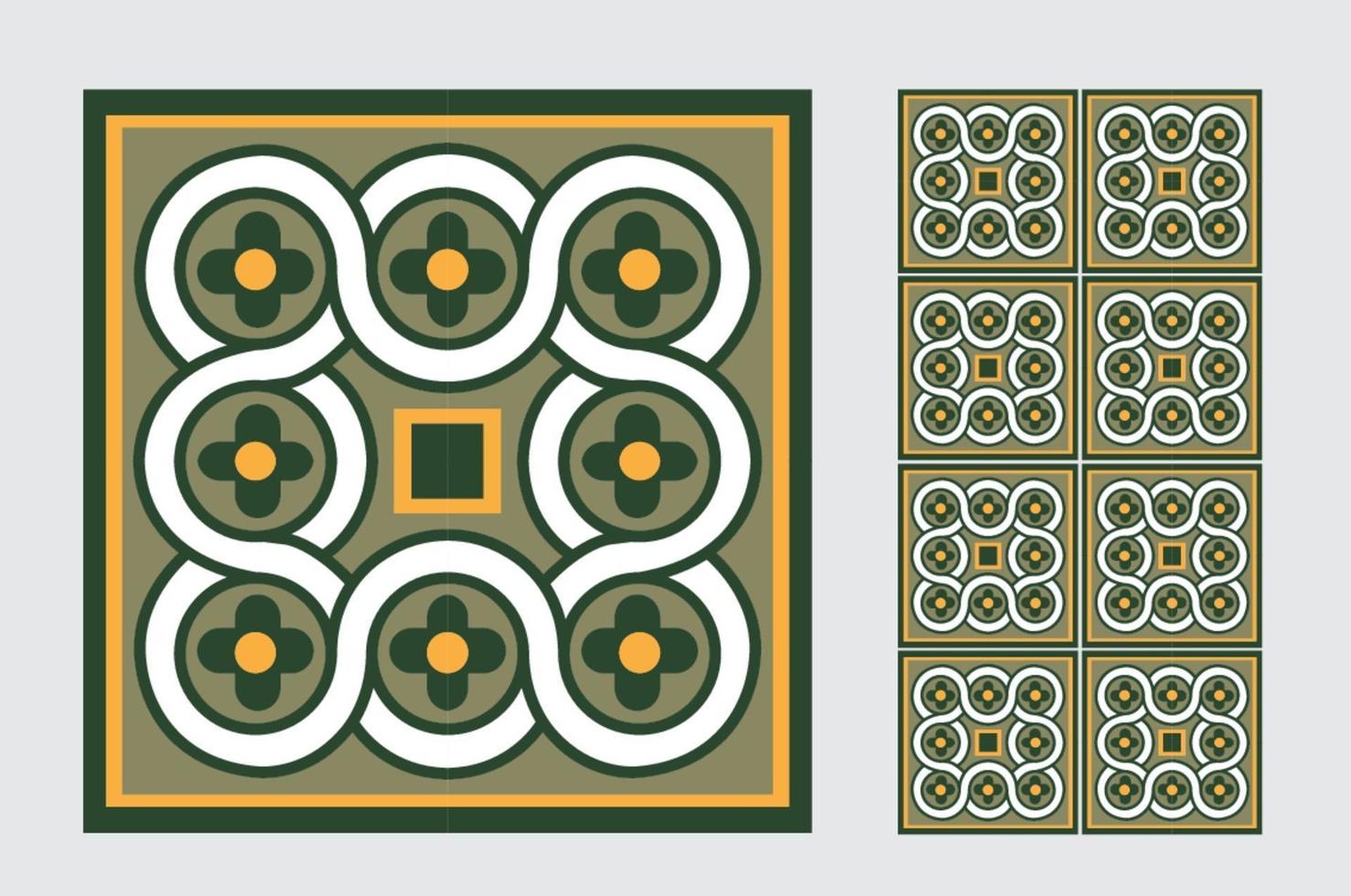 vintage tiles patterns antique seamless design in Vector illustration