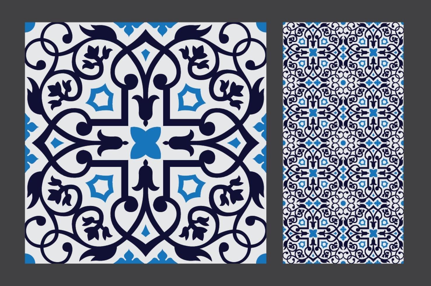 vintage tiles patterns antique seamless design in Vector illustration