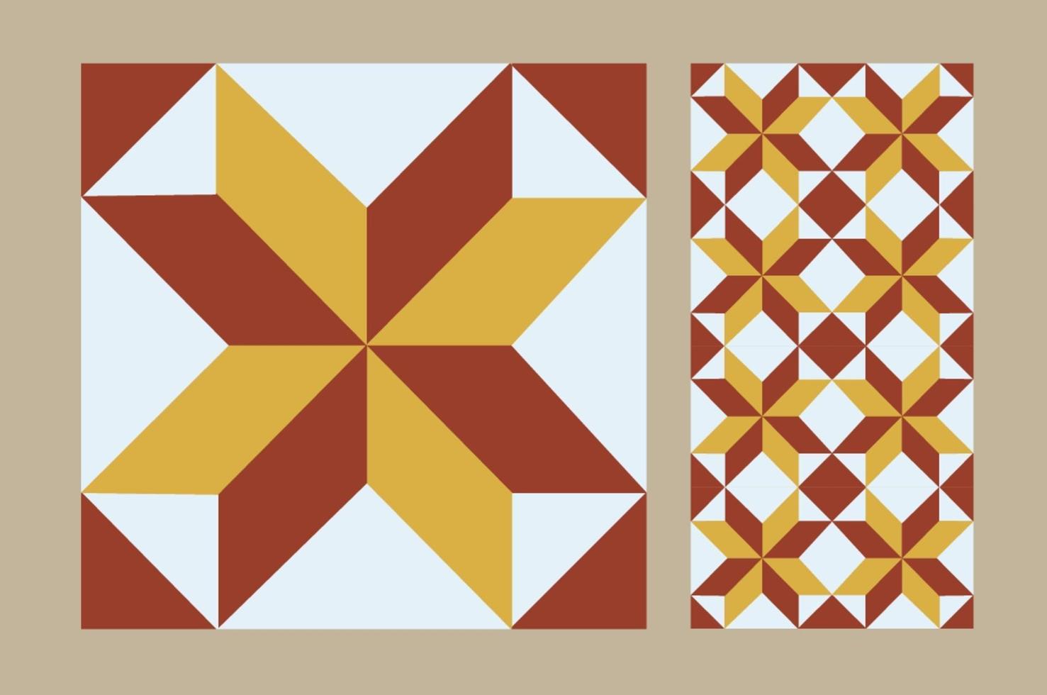 vintage tiles patterns antique seamless design in Vector illustration