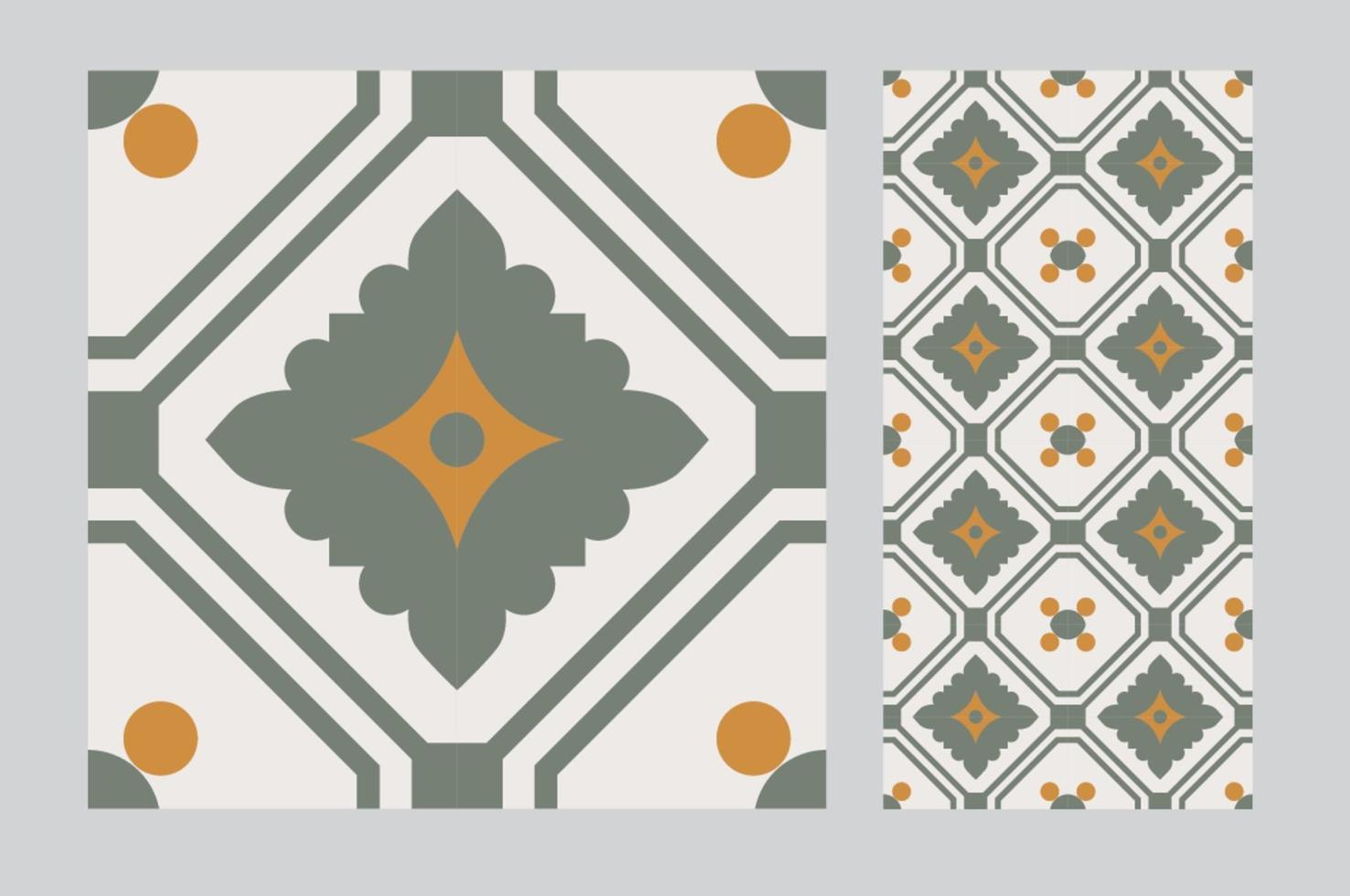 Patrones de azulejos vintage antiguo diseño sin costuras en ilustración vectorial vector