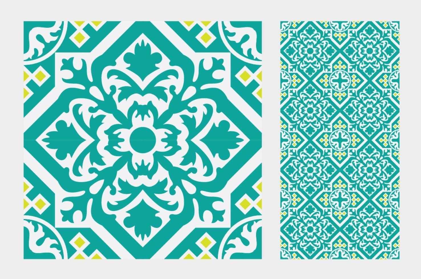 Patrones de azulejos vintage antiguo diseño sin costuras en ilustración vectorial vector