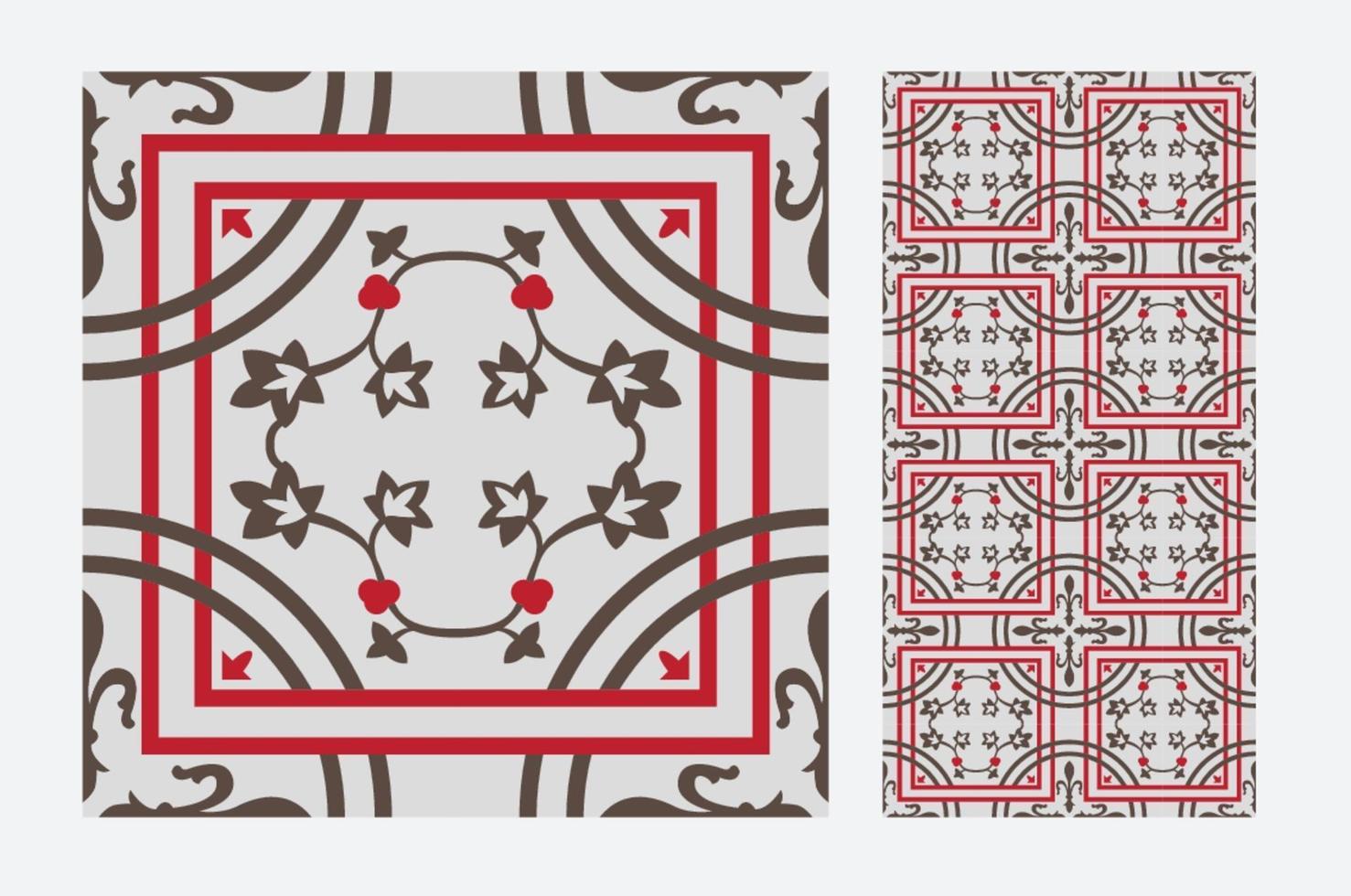 vintage tiles patterns antique seamless design in Vector illustration