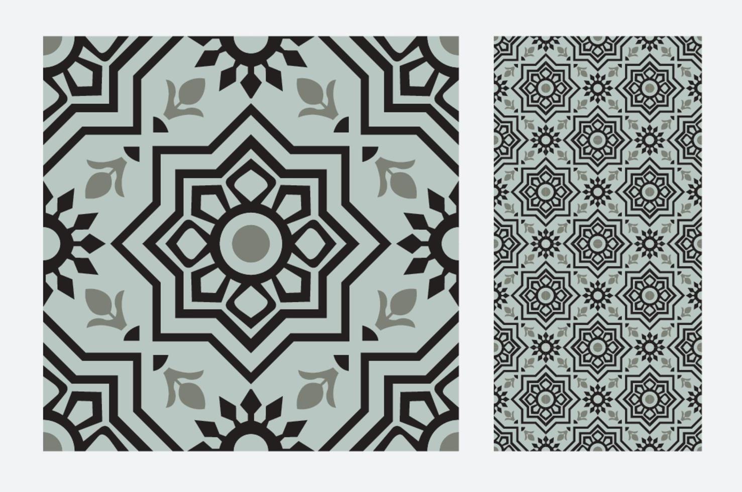 vintage tiles patterns antique seamless design in Vector illustration