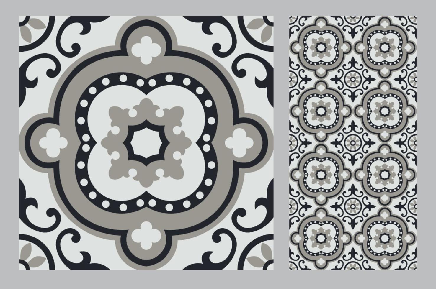 vintage tiles patterns antique seamless design in Vector illustration