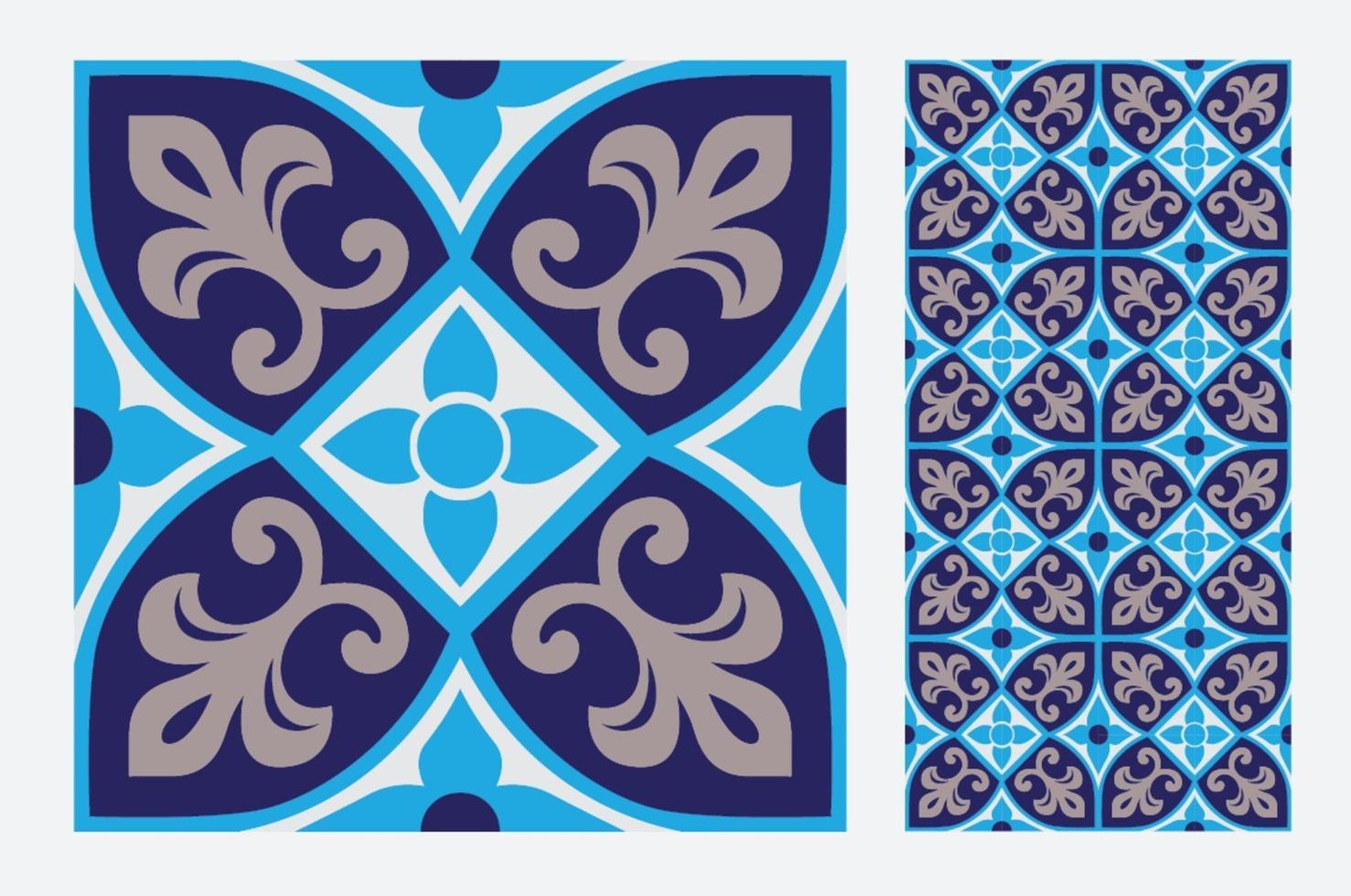 Patrones de azulejos vintage antiguo diseño sin costuras en ilustración vectorial vector