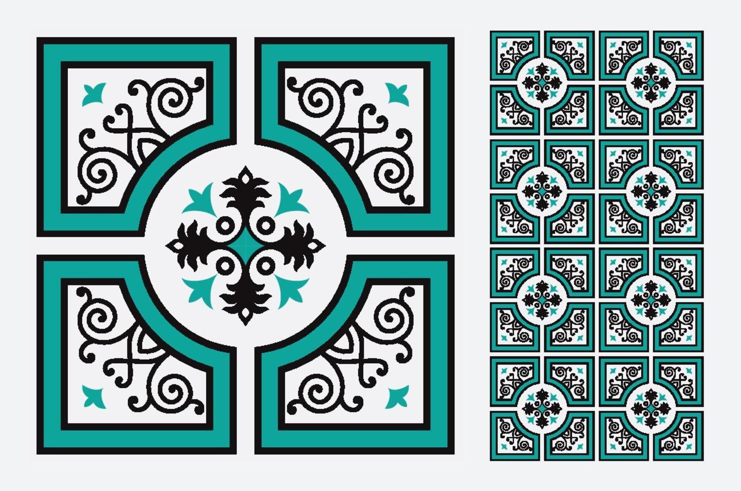 vintage tiles patterns antique seamless design in Vector illustration