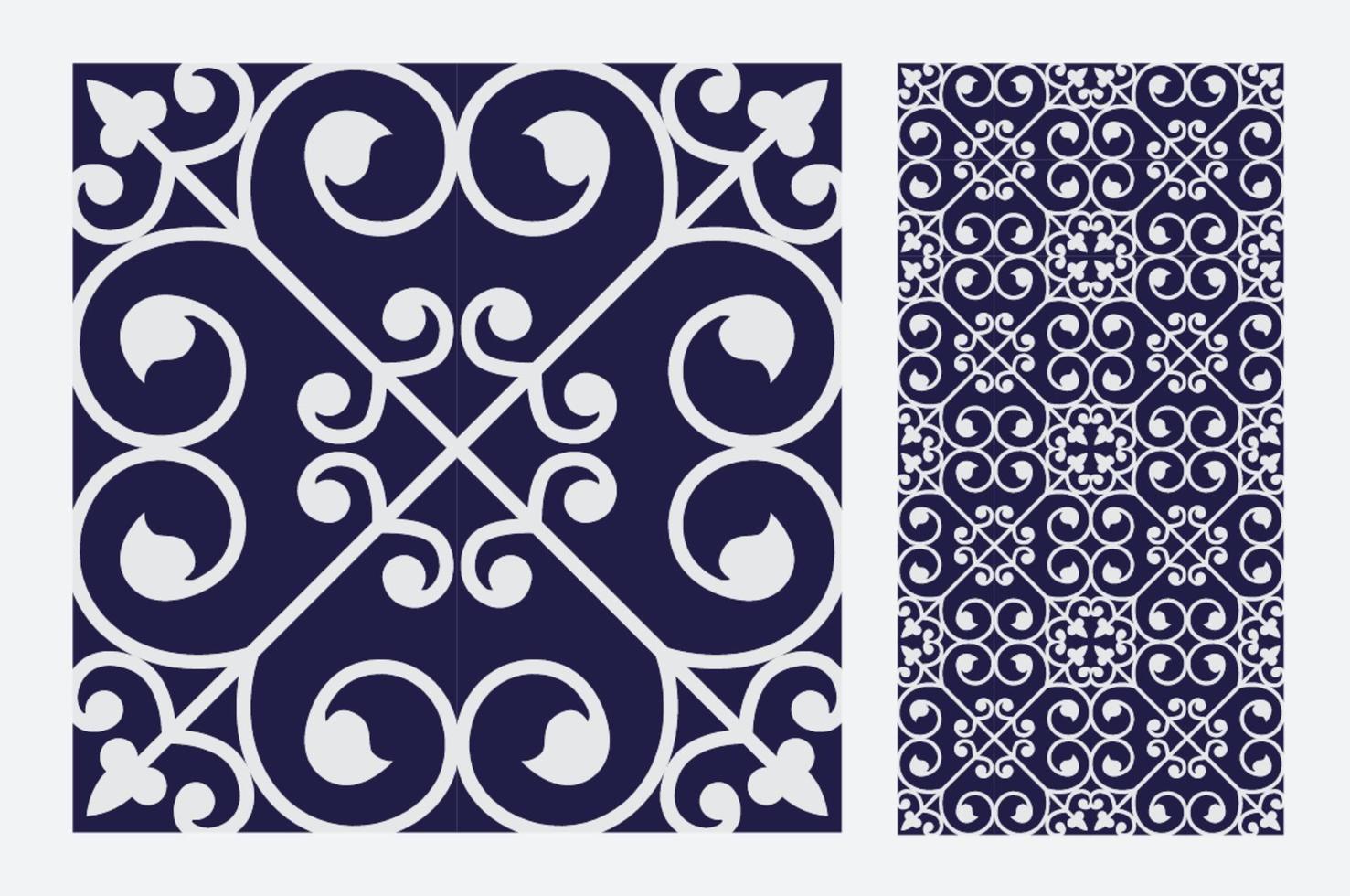 vintage tiles patterns antique seamless design in Vector illustration