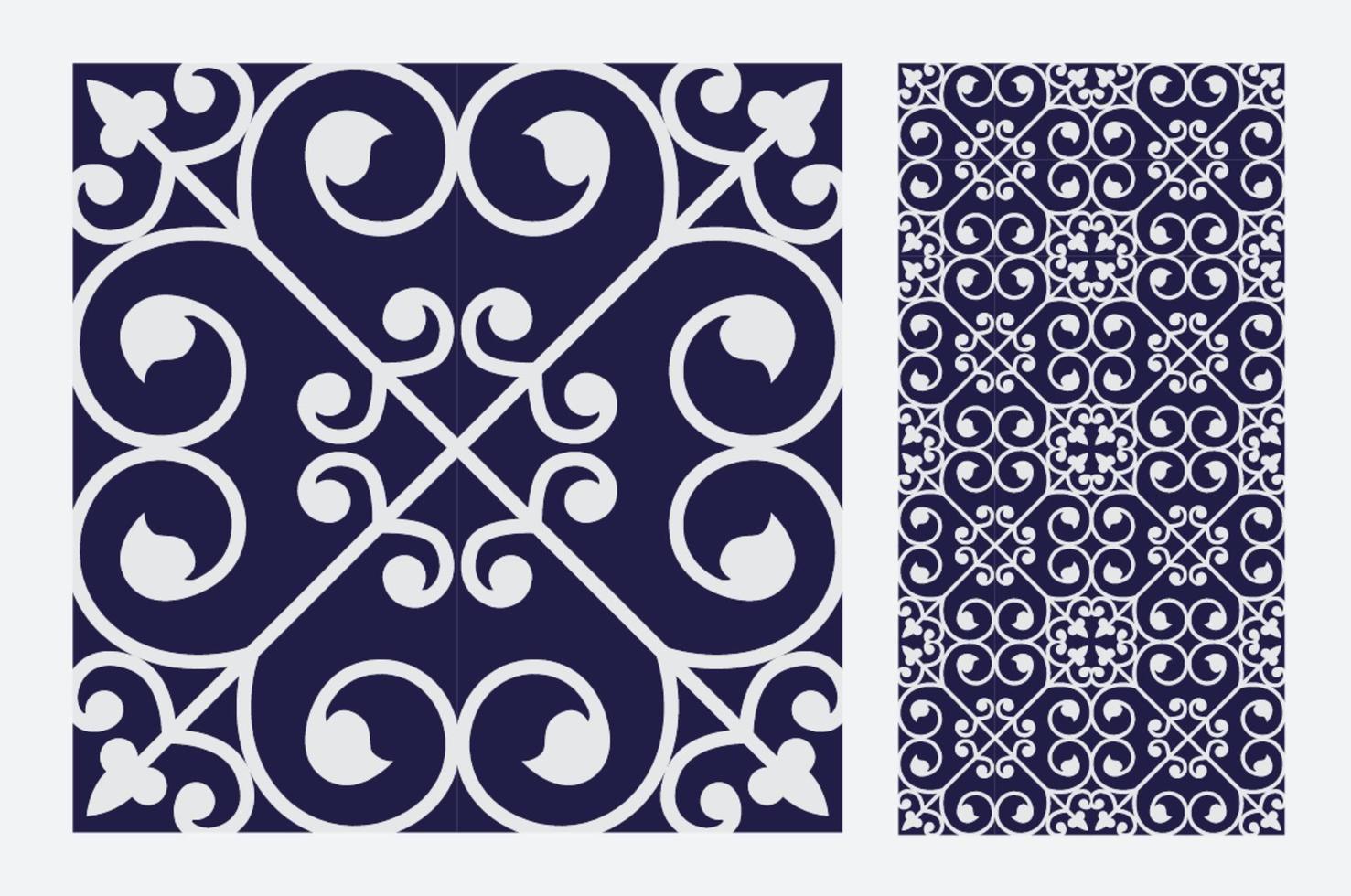 vintage tiles patterns antique seamless design in Vector illustration