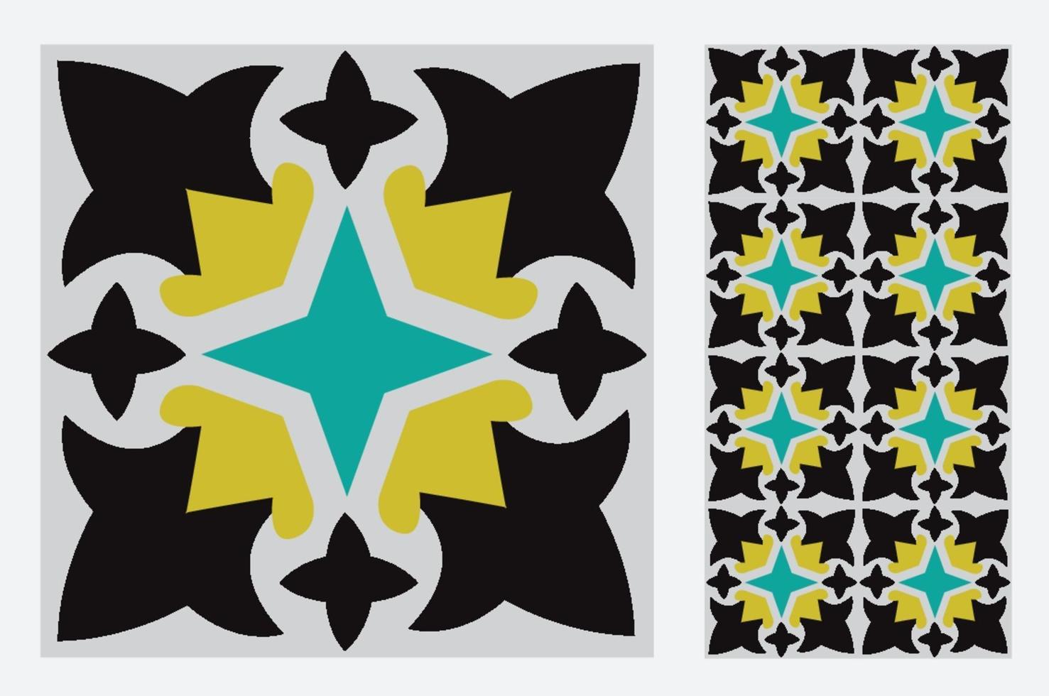 vintage tiles patterns antique seamless design in Vector illustration