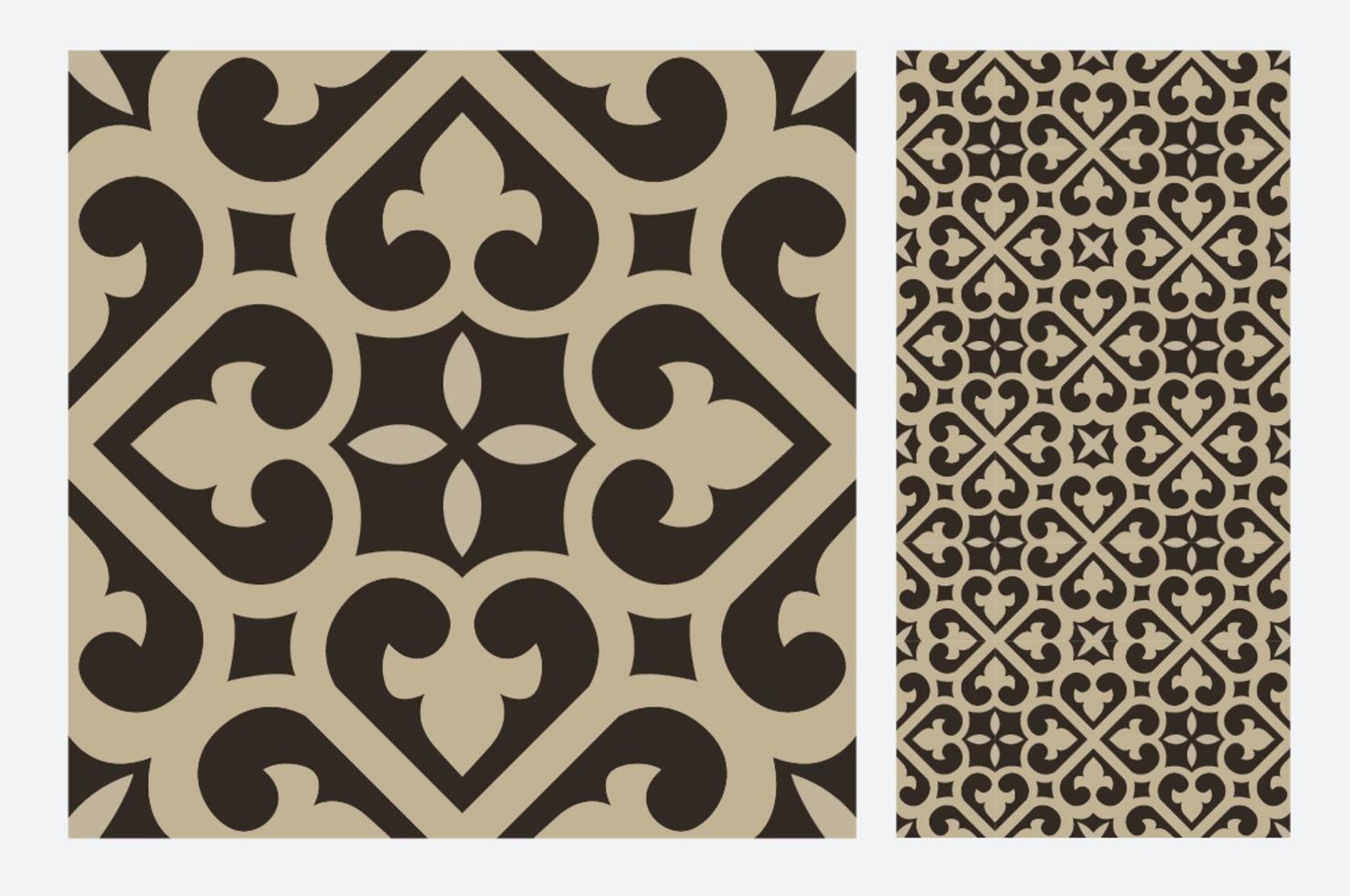 vintage tiles patterns antique seamless design in Vector illustration