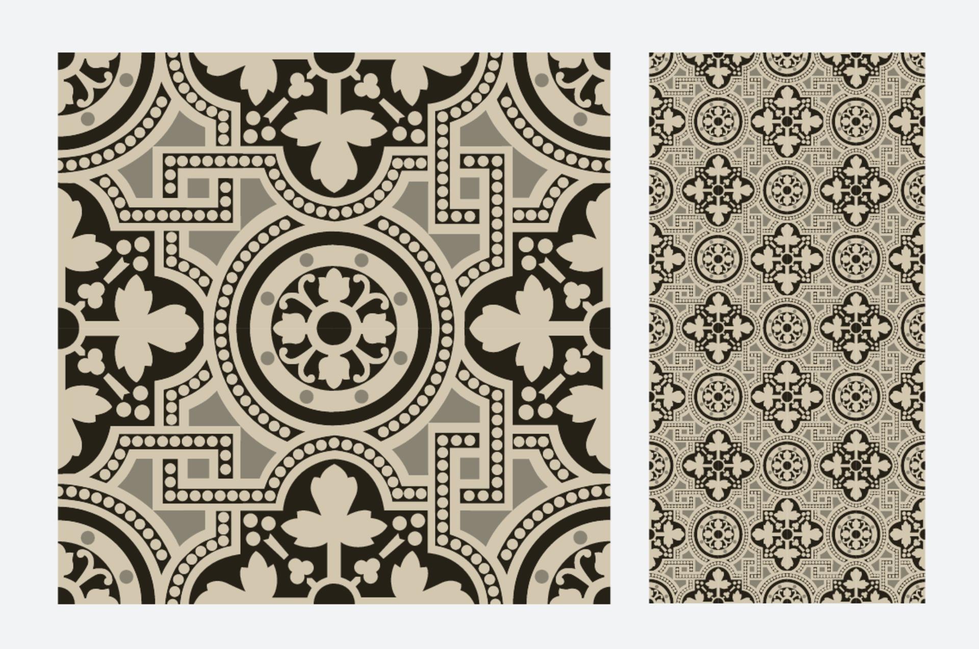 vintage tiles patterns antique seamless design in Vector illustration