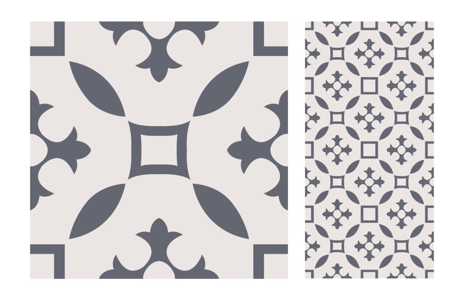 vintage tiles patterns antique seamless design in Vector illustration