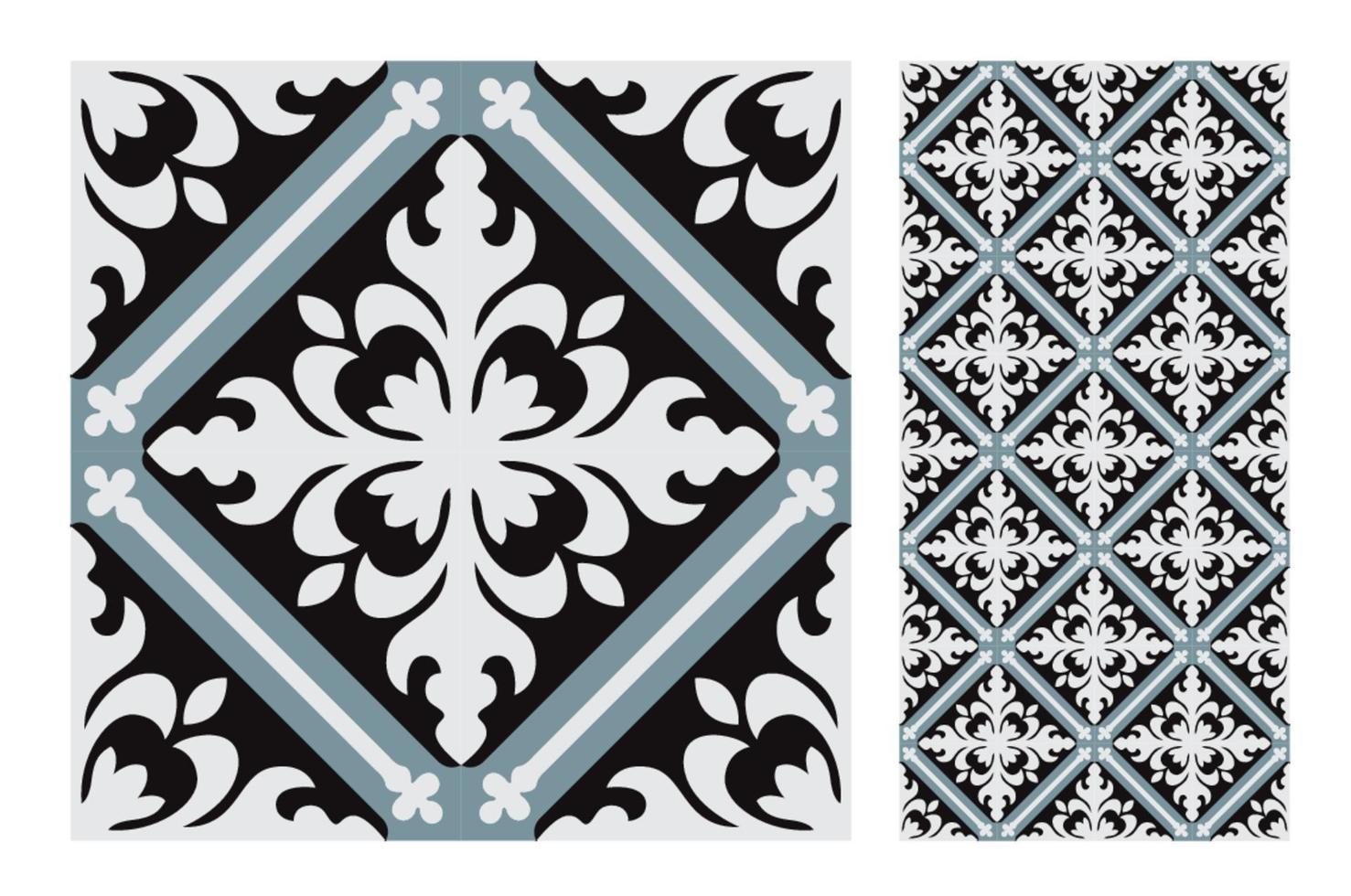 vintage tiles patterns antique seamless design in Vector illustration