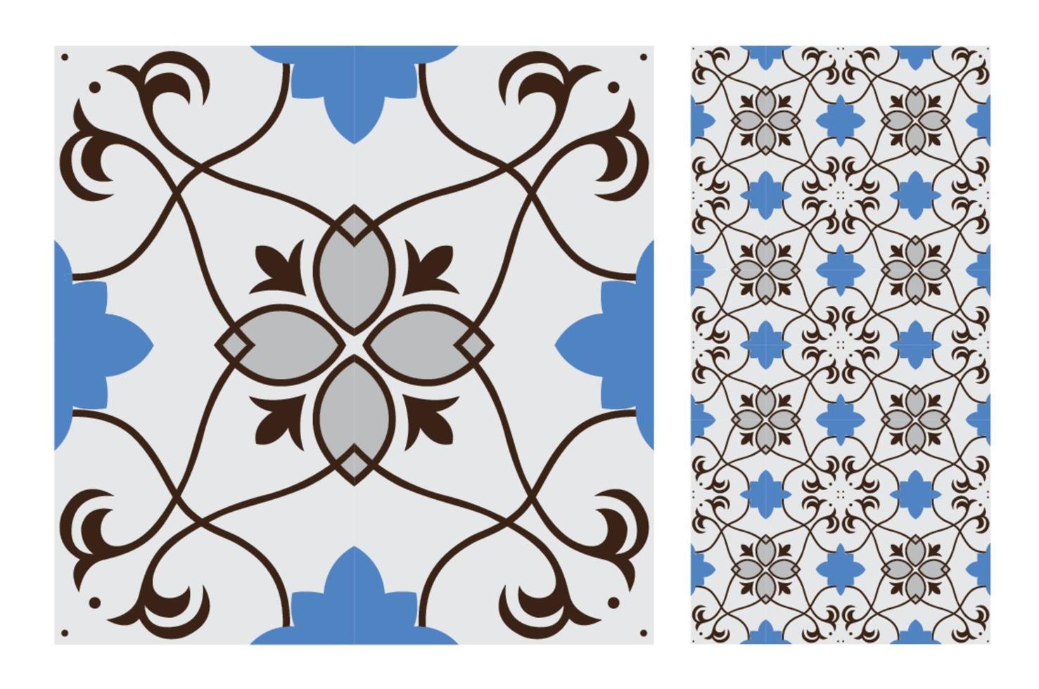vintage tiles patterns antique seamless design in Vector illustration