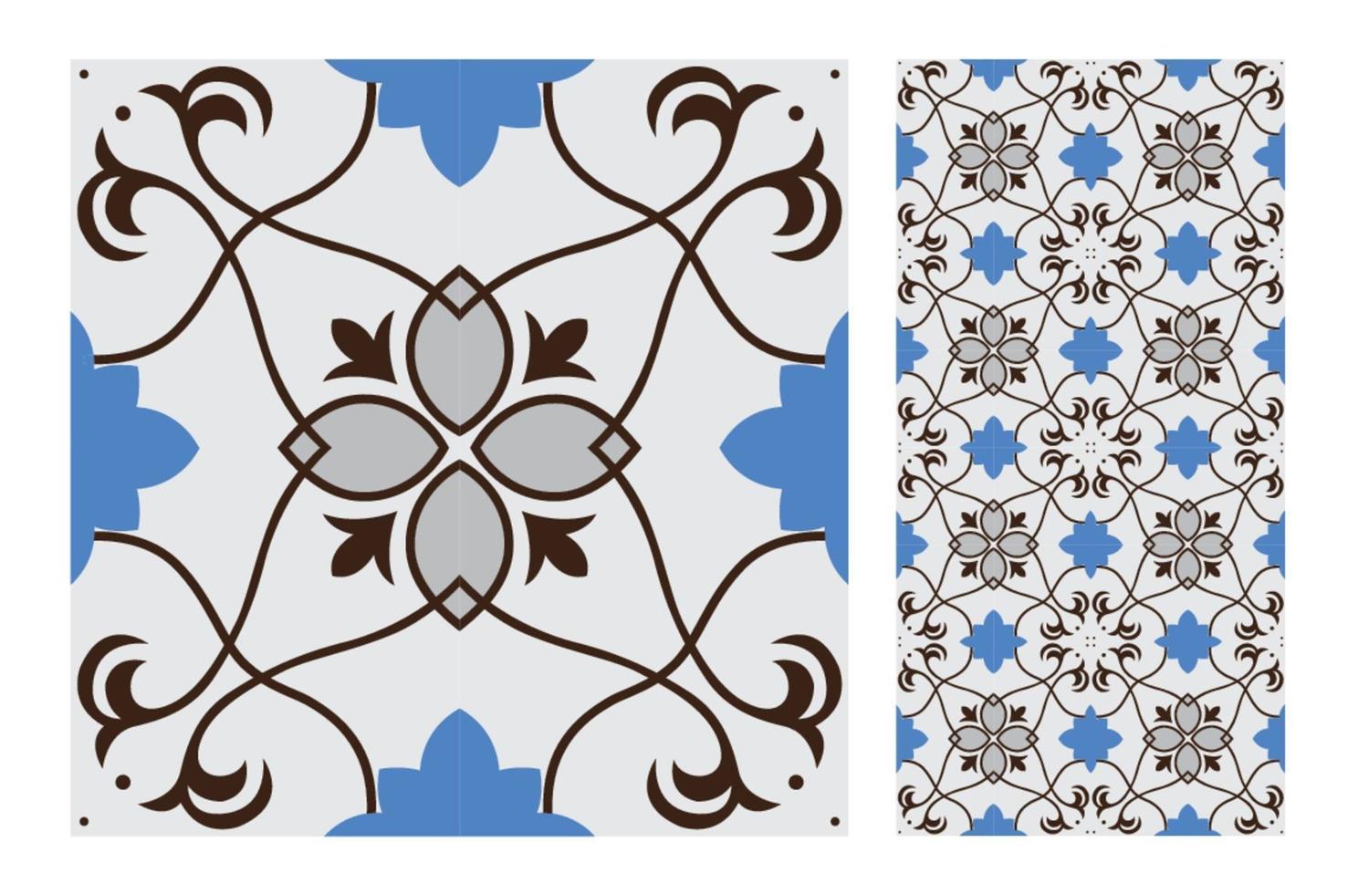 Patrones de azulejos vintage antiguo diseño sin costuras en ilustración vectorial vector