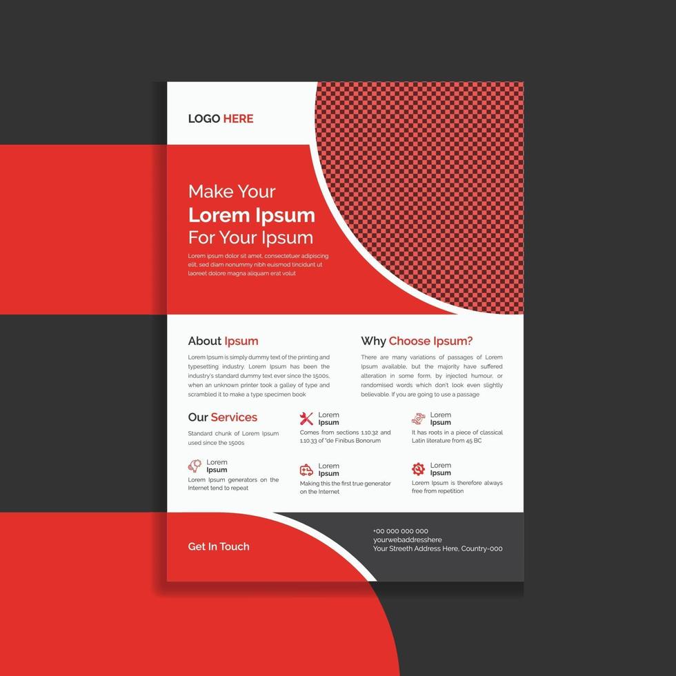 Red Professional and Modern business Promotional leaflet flyer template design vector