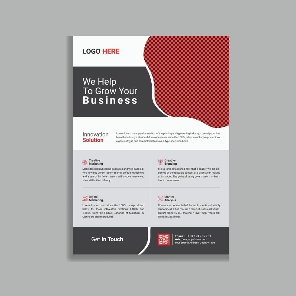 Red Professional and Modern business Promotional leaflet flyer template design vector