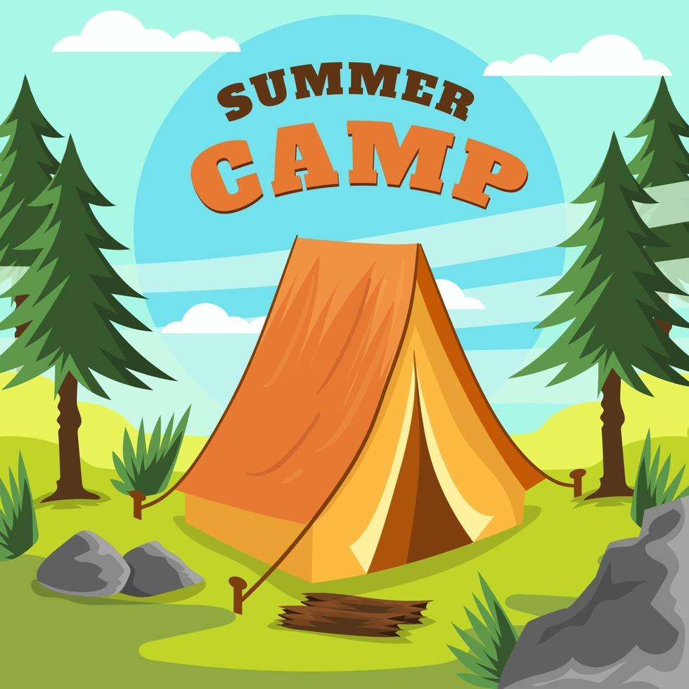 campamento de verano de montaña vector