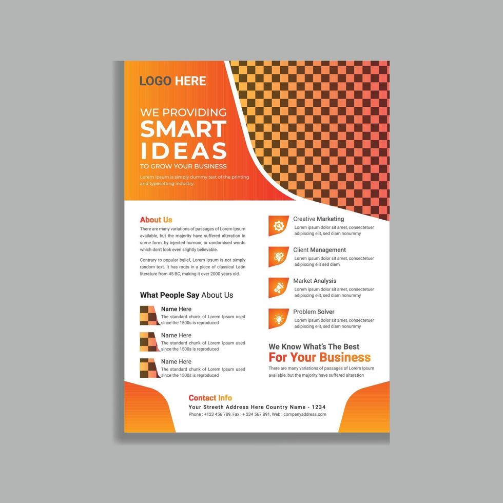 Gradient Professional business Leaflet flyer template design vector