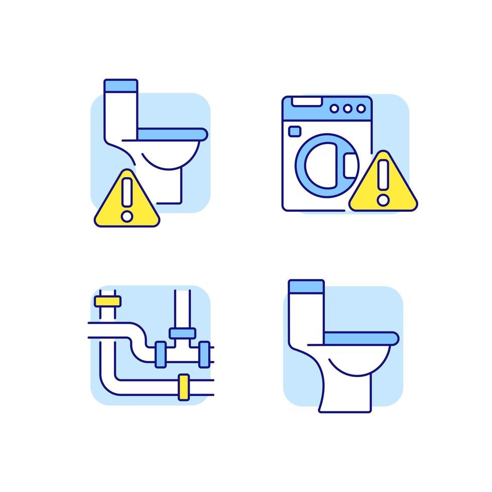 Plumbing RGB color icons set vector