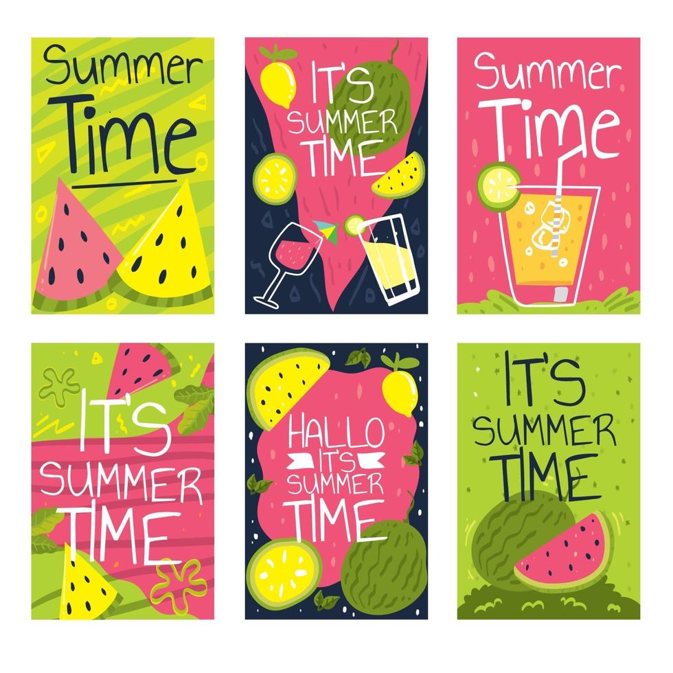 Summer Time Card Concept vector