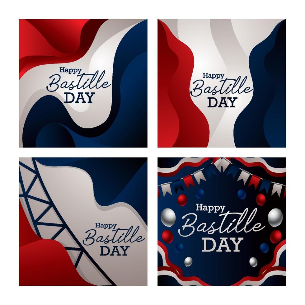 Bastille Day Card Concept vector