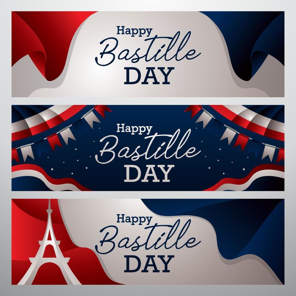 Bastille Day Banner Concept vector