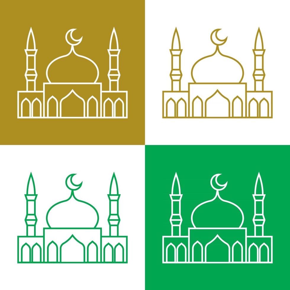 Mosque simple vector icons set