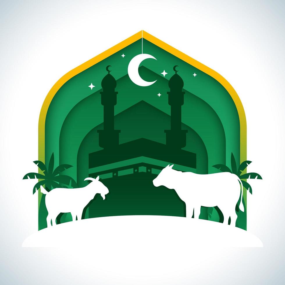 fondo minimalista de eid al adha vector