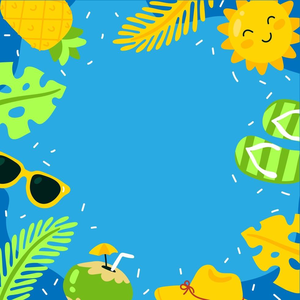 fondo de verano con elemento de playa vector