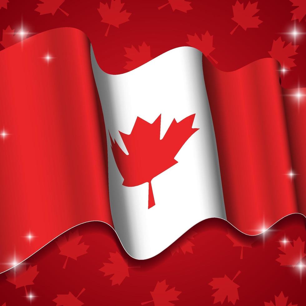 Wavy Canada Flag Background vector