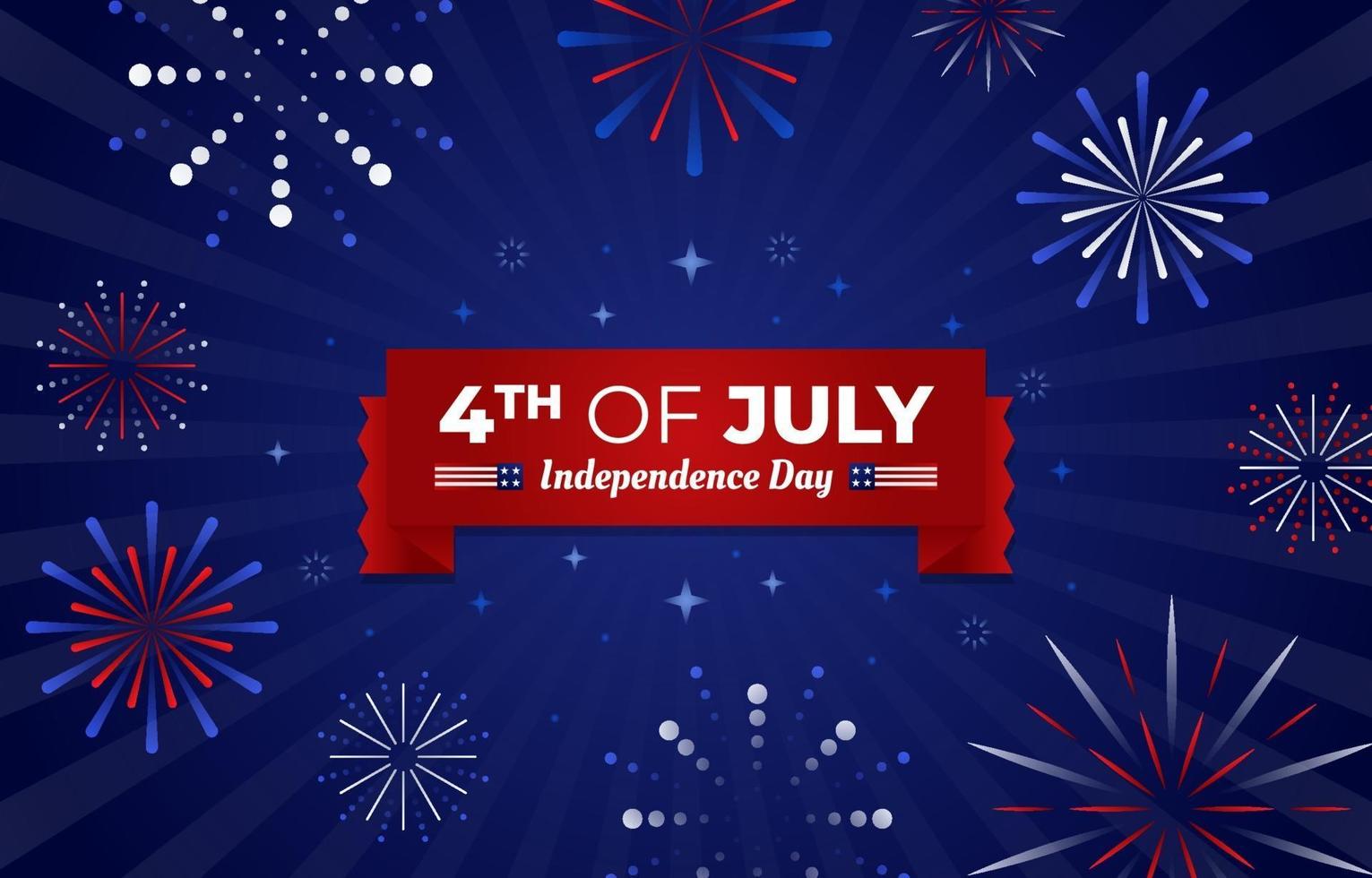 4th of July fireworks vector