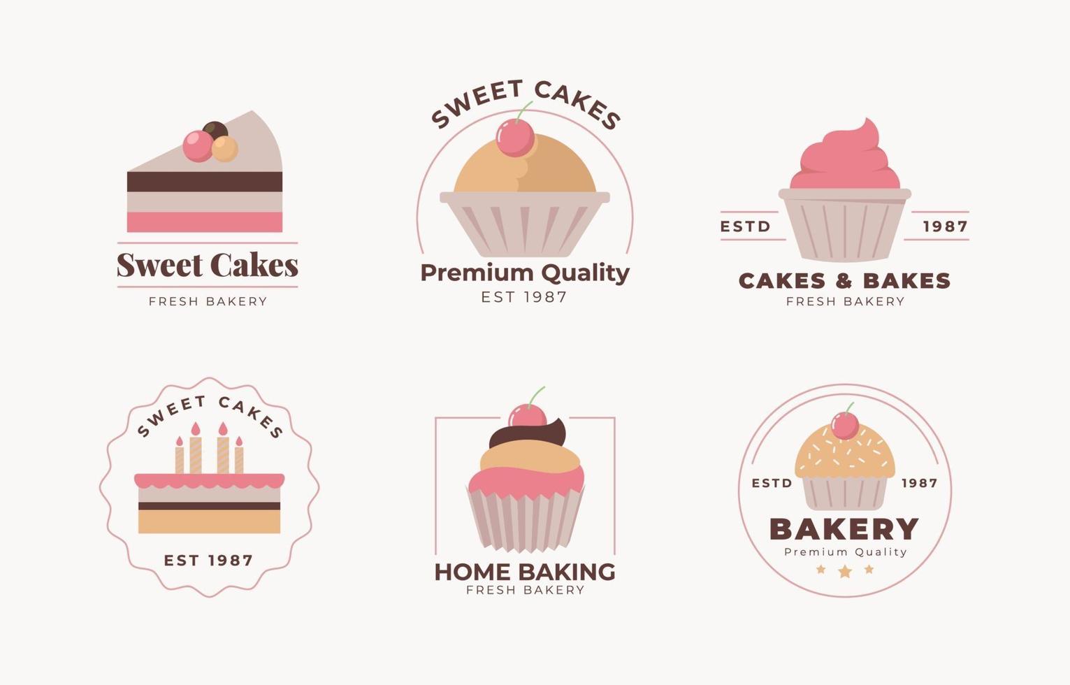 Cake logo collection vector
